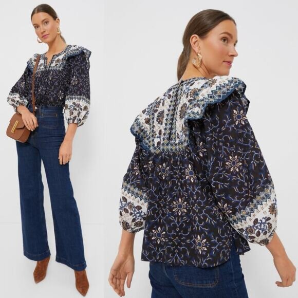 Cleobella by Tuckernuck Womens Sabina Lina Feminine Boho Blouse Size Medium - Picture 13 of 13